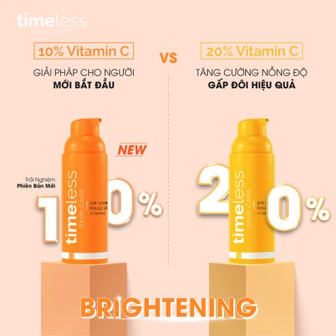 Serum Timeless 10% Vitamin C + E Ferulic Acid - Dưỡng ẩm & Sáng da, Tăng cường Chống oxy hóa cho Da Nhạy cảm, 30ml