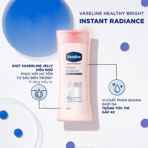 Bộ Sản Phẩm Vaseline Nâng Tông Sáng Da 200ml & Sáp Dưỡng Ẩm 50ml - Sữa Dưỡng Thể Healthy Bright UV Tone-Up & Pure Petroleum Jelly