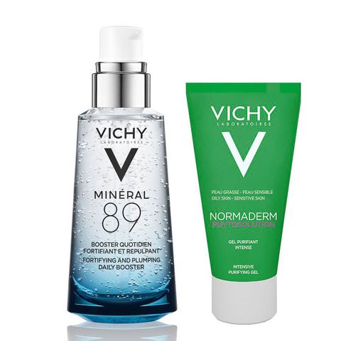 Bộ 2 món gel rửa mặt Vichy Normaderm và tinh chất Vichy Mineral 89