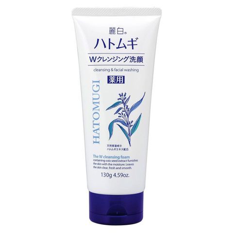 Sữa Rửa Mặt Tẩy Trang Hatomugi The W Cleansing Foam - Làm Sạch Makeup, Dưỡng Ẩm Đặc Biệt, Phù Hợp Mọi Loại Da - 130g Nhật Bản