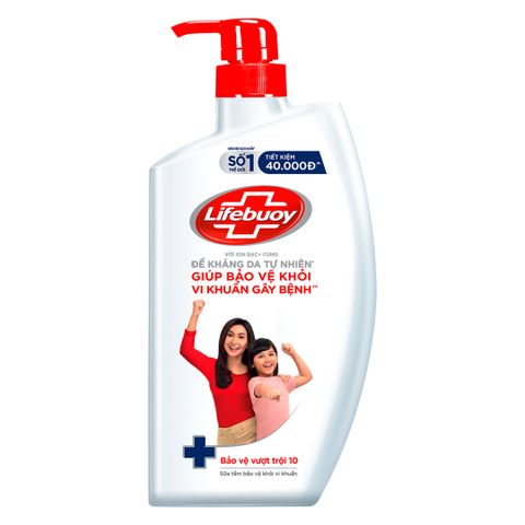 Sữa Tắm Lifebuoy Bảo Vệ Khỏi Vi Khuẩn 800gr - Chăm sóc da, diệt 99.9% vi khuẩn, làm sạch sâu, tươi mát, bảo vệ sức khỏe gia đình