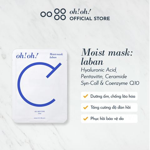 Mặt Nạ Giấy oh!oh! Ceramide Phục Hồi Da 25ml x 10 Miếng - Dưỡng Ẩm, Chống Oxy Hóa, Phục hồi Da Mềm Mại Từ Hàn Quốc