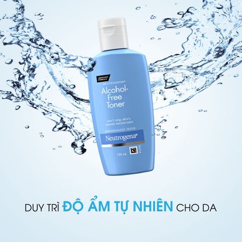 Toner Neutrogena Không Chứa Cồn Dành Cho Da Nhạy Cảm - Nước Hoa Hồng 150ml Giúp Làm Sạch, Dưỡng Ẩm Da Mềm Mượt