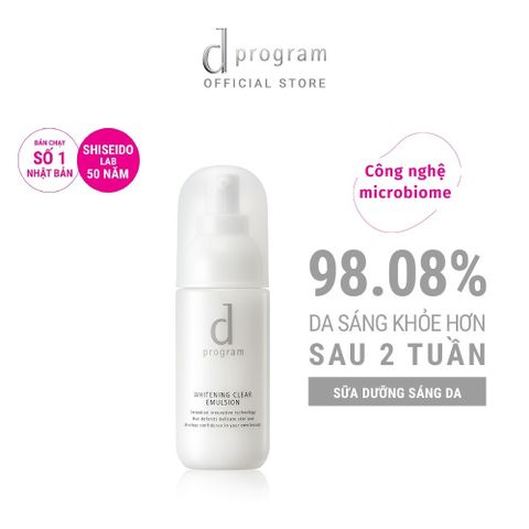 Sữa Dưỡng Sáng Da d program Whitening Clear Emulsion 100ml - Công Nghệ Microbiome, Dưỡng Da Sáng Mịn, Thích Hợp Mọi Loại Da