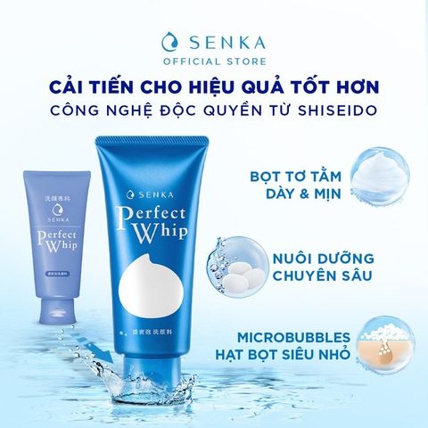 Sữa Rửa Mặt Tạo Bọt Senka Perfect Whip 120g - Chiết Xuất Tơ Tằm Trắng, Làm Sạch Sâu, Giữ Ẩm Tự Nhiên, Da Mịn Màng, Phù Hợp Mọi Loại Da