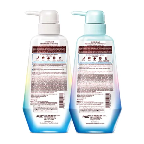 Bộ Gội Xả 50 Megumi Nhật Bản - Dầu Gội & Xả 400ml Chăm Sóc Tóc Dầu, Khô, Ngăn Rụng Tóc, Dưỡng Ẩm, Bồng Bềnh, Mềm Mượt