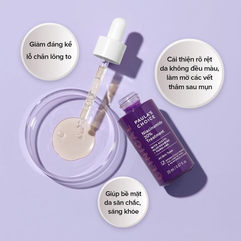 Tinh Chất Paula's Choice Clinical Niacinamide 20% - Serum Se Khít Lỗ Chân Lông, Làm Sáng Da, Giảm Thâm Mụn 20ml