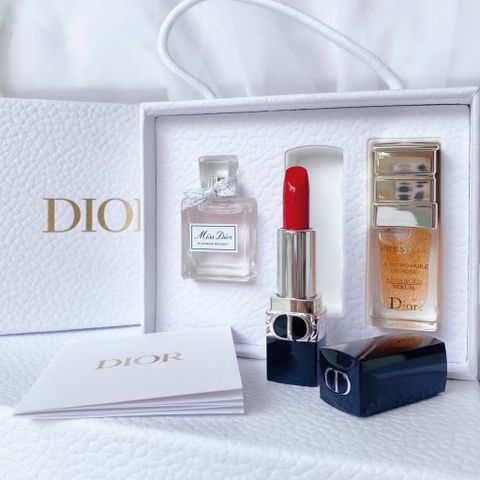 Set Quà Tặng Dior Cao Cấp - Serum, Nước Hoa Miss Dior Blooming Bouquet & Son Dior 999 Satin (5ML+5ML+1.5G) 723177
