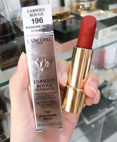 Son Lì Lancome L'Absolu Rouge Intimatte 196 Pleasure First - Son Phiên Bản Giới Hạn Tông Màu Cam Đỏ Đất Cá Tính, Chất Son Mịn Lâu Trôi