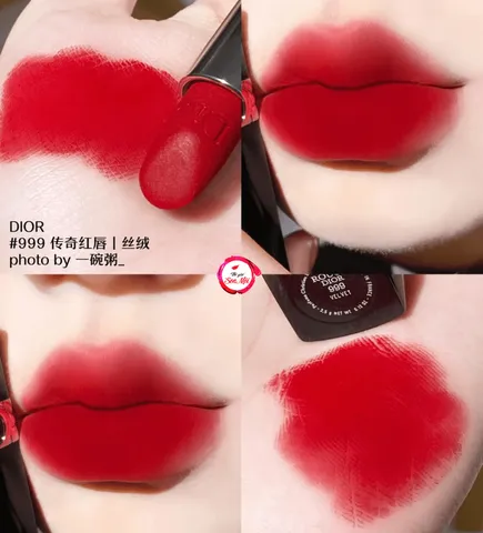 Son Dior Rouge Velvet 999 Đỏ Tươi - Son Môi Lì Chất Nhung Mịn, Quyến Rũ Dành Cho Phái Đẹp, Thỏi 3.5g Chính Hàng Pháp