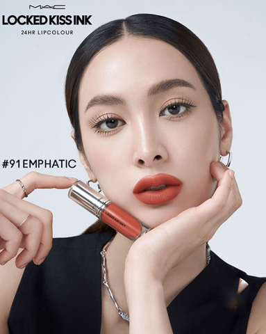 Son Kem MAC Locked Kiss Ink 24HR Màu 91 Emphatic - Cam Gạch Đẹp Mắt Chống Lem, Chống Trời, Lý Tưởng Cho Mọi Phong Cách Trang Điểm 722758