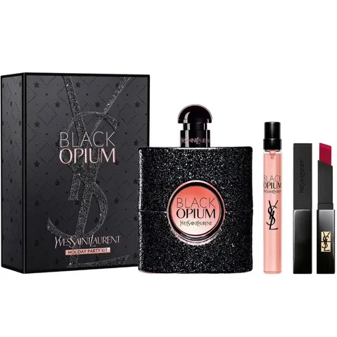 Set Nước Hoa YSL Black Opium Holiday Party Kit (90ML + 10ML + Son YSL Slim-308)