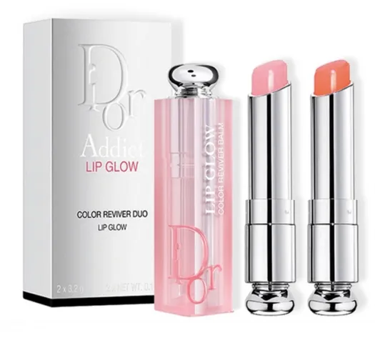 Set son dưỡng môi Dior Addict Lip Glow 001 Pink Và 004 Coral