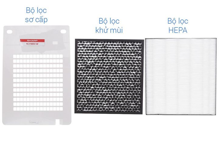 Máy lọc không khí Sharp KC-F30EV-W 21m2 - Thiết kế sang trọng, công nghệ Plasmacluster ion, phù hợp cho phòng nhỏ, bảo vệ sức khỏe gia đình