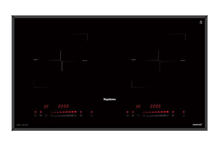 Bếp Từ Đôi Nagakawa NAG1202M - Bếp Điện Âm Tiết Kiệm Năng Lượng, Công Suất Cao 4400W, Bảng Điều Khiển Cảm Ứng Thông Minh