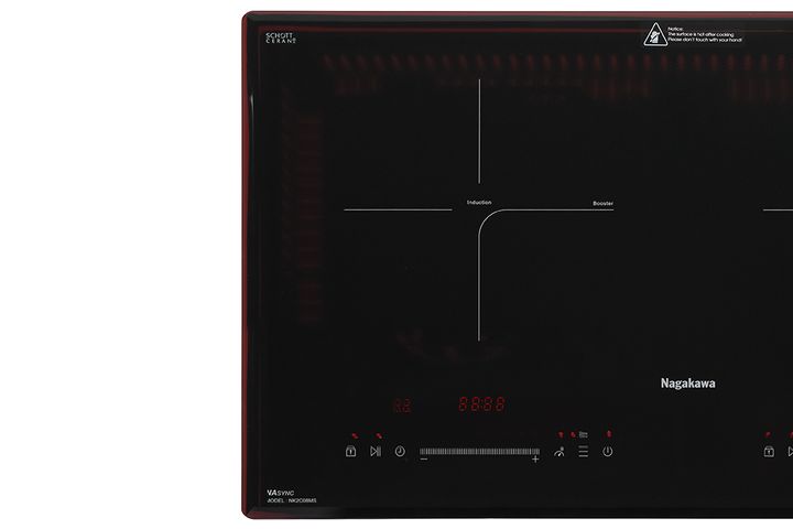 Bếp Từ Đôi Nagakawa NK2C08MS - Bếp Âm Sang Trọng, Tiết Kiệm Điện, Mặt Kính Schott Ceran Chịu Nhiệt, Công Nghệ Inverter