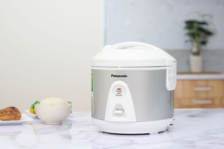 Nồi Cơm Điện Panasonic SR-MEV10LRA 1L Màu Ghi - Nấu Cơm Nhanh, Chống Dính, Phù Hợp Gia Đình Nhỏ - Quà Tặng Thích Hợp