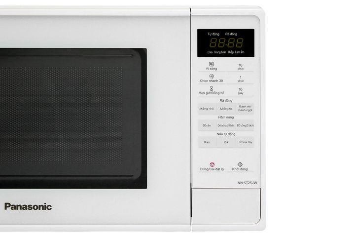 Lò Vi Sóng Panasonic NN-ST25JWYUE 20L - Thiết Kế Trắng Sang Trọng, Đa Chức Năng Hâm, Nấu, Rã Đông, Điều Khiển Điện Tử Tiếng Việt