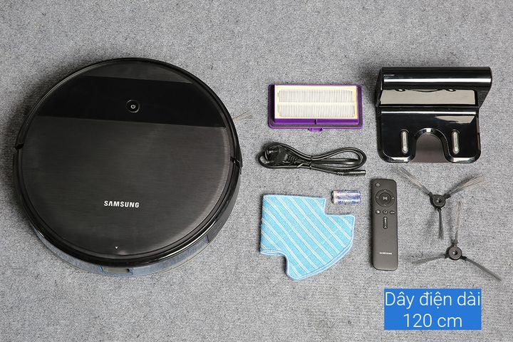 Robot Hút Bụi Lau Nhà Samsung VR05R5050WK/SV 55W - Thiết Kế Gọn Nhẹ, Công Suất 4200 Pa, Điều Khiển Qua Ứng Dụng Thông Minh