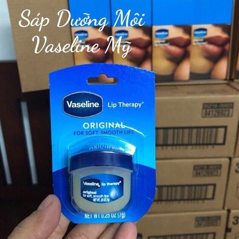 Sáp Dưỡng Môi Vaseline 7G - Original (Xanh) - Dưỡng ẩm tự nhiên, bảo vệ môi mềm mại, không gây kích ứng, thích hợp cho mọi loại da.