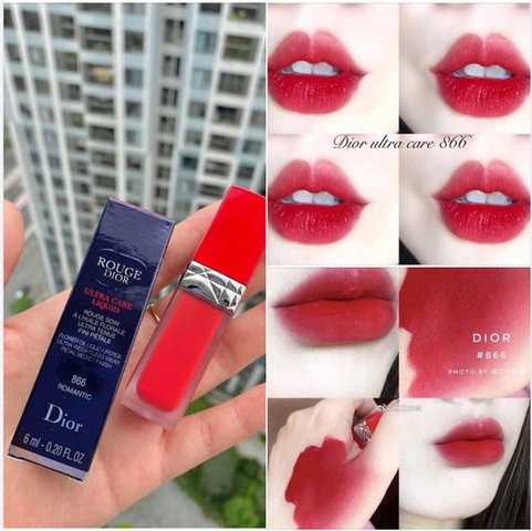 Son Dior 866 Rouge Dior Ultra Care - Romantic Đỏ Đào Cherry (Son Kem)