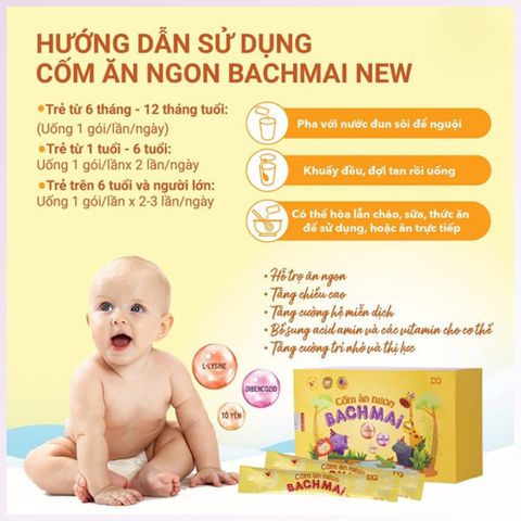 Cốm Ăn Ngon Bạch Mai 30 Gói - Hỗ Trợ Tăng Cân, Tăng Đề Kháng Cho Bé