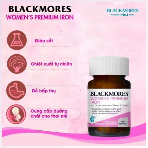 Viên Uống Bổ Sung Sắt Blackmores Pregnancy Iron Cho Bà Bầu 30 Viên
