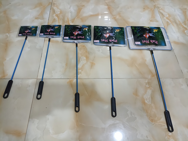 Vợt Lưới Vuông Cho Cá Cảnh SIZE 3 4 5 6 8 - Cán Nhựa Xanh Chuyên Dùng Vớt Cá Kiểng và Thức Ăn Thủy Sinh