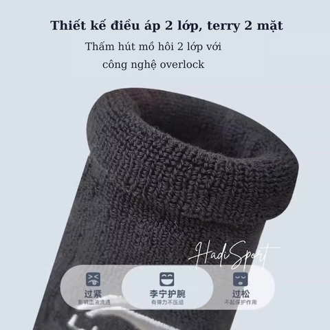Băng bảo vệ cổ tay Lining LDES158 12cm - Thấm hút mồ hôi, bảo vệ khi chơi thể thao, vận động thoải mái, đồ thể thao cao cấp
