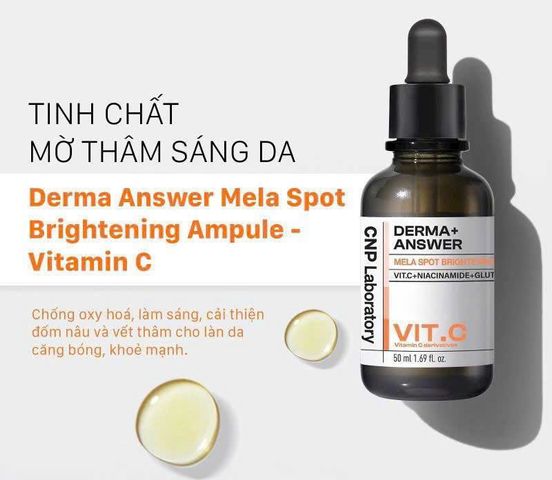 Tinh Chất Dưỡng Sáng Da CNP Derma Answer Mela Spot Brightening Vit C 50ml - Serum Giúp Làm Mờ Thâm Nám và Cải Thiện Độ Sáng Da