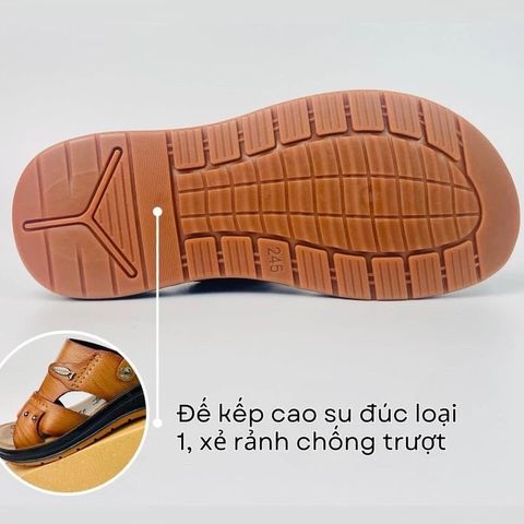 Dép Quai Hậu Nam Da Cao Cấp - Sandal Thời Trang Đi Làm, Đi Chơi Sang Trọng 0A3, Phong Cách Thanh Lịch Cho Nam