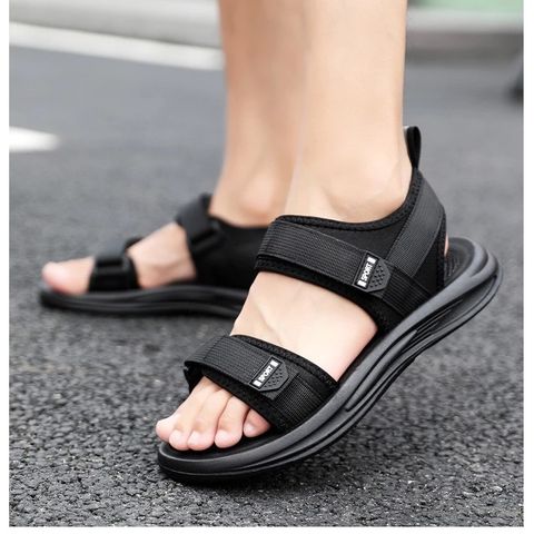 Dép Xăng Đan Nam DP36 Logo SPORT - Dép Da Cao Cấp Quai Hậu Thời Trang Học Sinh, Đế êm Đi Học và Dạo Phố