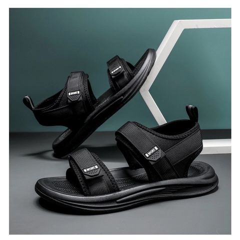 Dép Xăng Đan Nam DP36 Logo SPORT - Dép Da Cao Cấp Quai Hậu Thời Trang Học Sinh, Đế êm Đi Học và Dạo Phố