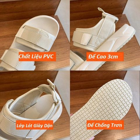 Sandal Nữ 2 Quai Dán Đế 3 Phân M268 CConiichii - Xăng Đan Thời Trang Đẹp Nhiều Màu Cho Mùa Hè