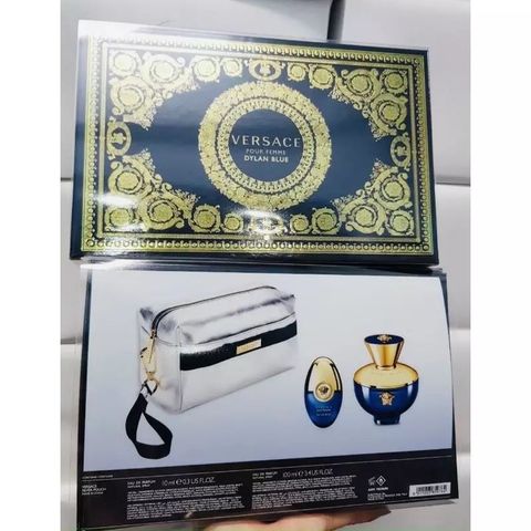 Set Nước Hoa Versace Pour Femme Dylan Blue Edp 100ml + 10ml Trong Giỏ Sang Trọng - Hương Thơm Quyến Rũ cho Phụ Nữ