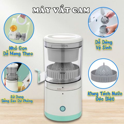 Máy Vắt Cam Tự Động Sạc Điện - Citrus Juicer Tiện Lợi, Ép Nước Tươi Nguyên Chất, Thiết Kế Nhỏ Gọn và Dễ Dàng Vệ Sinh