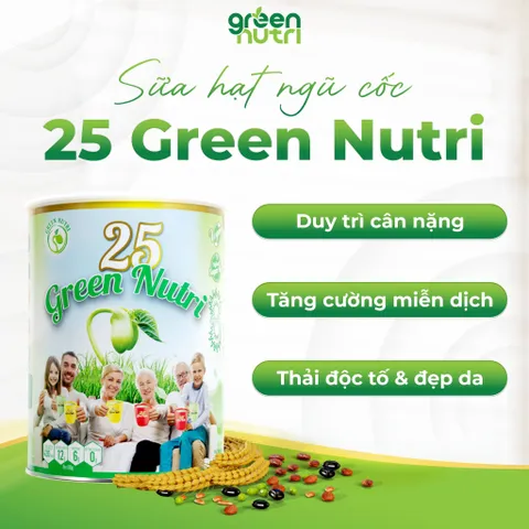 Sữa Hạt Ngũ Cốc 25 Green Nutri 750g nhập khẩu Malaysia - Giàu tảo xoắn, thanh lọc cơ thể, tốt cho tiêu hóa, thuần chay