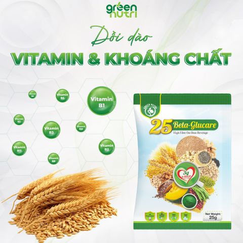 Sữa Hạt Ngũ Cốc 25 Beta Glucare - Thực Phẩm Dinh Dưỡng Vegan 300g Hỗ Trợ Tiểu Đường và Tim Mạch, Chứa 25 Thành Phần Thực Vật
