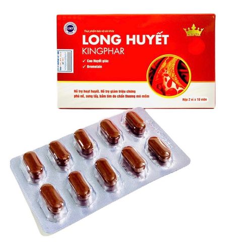 Viên Uống Long Huyết Kingphar - Hỗ Trợ Hoạt Huyết, Giảm Phù Nề, Bầm Tím, Hộp 20 Viên Thực Phẩm Chức Năng Việt Nam
