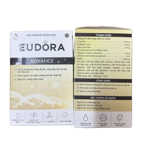 Viên Uống Eudora Advance Đẹp Da, Chắc Khoẻ Tóc Móng - Hộp 50 Viên