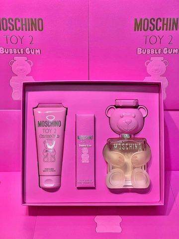 Set Nước Hoa Moschino Toy 2 Bubble Gum EDT 50ml + 10ml + Lotion - Hương Ngọt Ngào, Thiết Kế Gấu Đáng Yêu, Quà Tặng Thú Vị