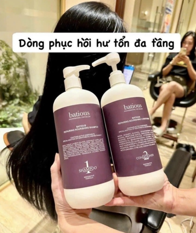 Cặp Dầu Gội Xả Batious 500ml & 960ml - Ngăn Ngừa Rụng Tóc, Dưỡng Mượt Tóc, Chiết Xuất Thiên Nhiên, Tinh Chất Từ Anh