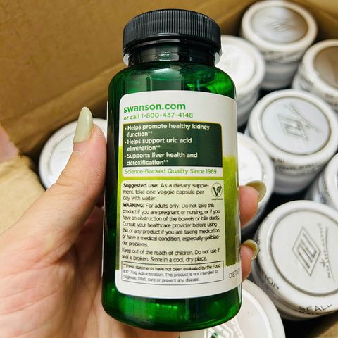 Viên uống giảm gút bổ thận Swanson Uric Acid Cleanse USA 60 viên