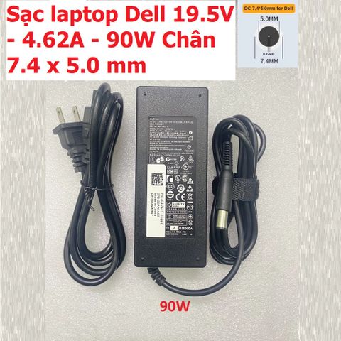 Sạc Laptop Dell 19.5V 4.62A 90W Chân 7.4 x 5.0mm - Sạc Chính Hãng Mới 100% cho Laptop Dell