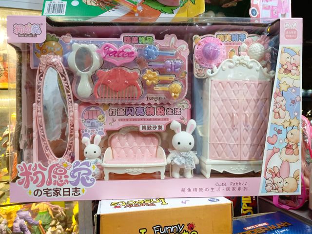 (900) Cute Rabbit đồ chơi nhà búp bê chủ đề căn phòng của 2 bé thỏ