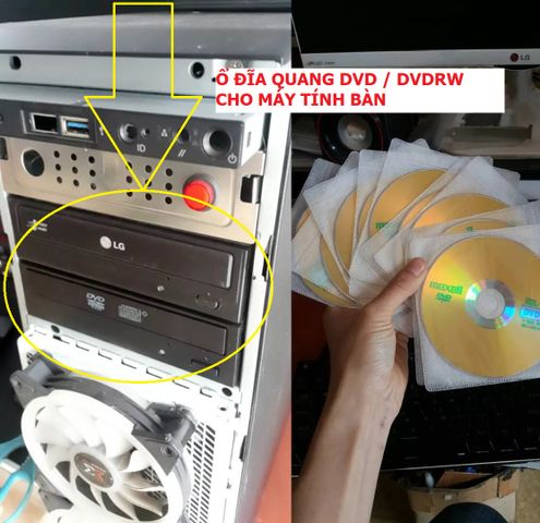 Ổ đĩa CD/DVD RW cho máy tính để bàn PC - Đọc và ghi đĩa nhiều hãng zin, nguyên bản, chất lượng tốt, tặng kèm cáp Sata