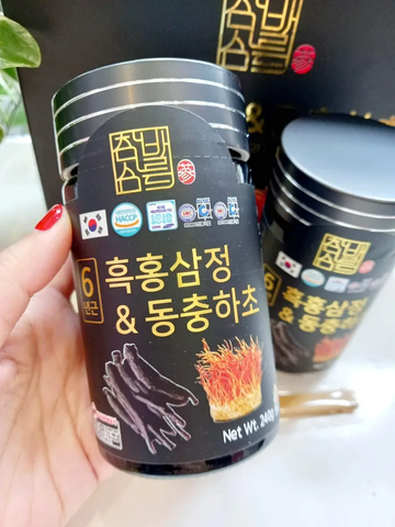 Cao Hắc Sâm Đông Trùng Hạ Thảo Chambarunsam Hàn Quốc 240g Set 2 Lọ - Tăng Cường Sức Đề Kháng, Bồi Bổ Cơ Thể, Giảm Stress