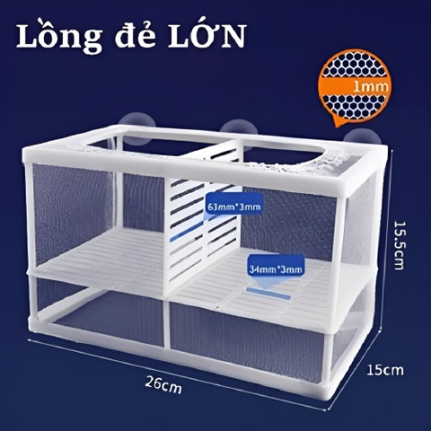Lồng đẻ cá cảnh bằng vải - Giải pháp sinh sản an toàn cho cá và tép, khung nhựa ABS, nhiều kích thước, bảo vệ cá con mới sinh