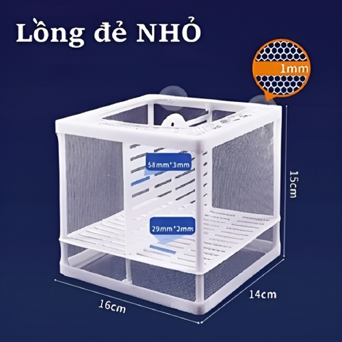 Lồng đẻ cá cảnh bằng vải - Giải pháp sinh sản an toàn cho cá và tép, khung nhựa ABS, nhiều kích thước, bảo vệ cá con mới sinh