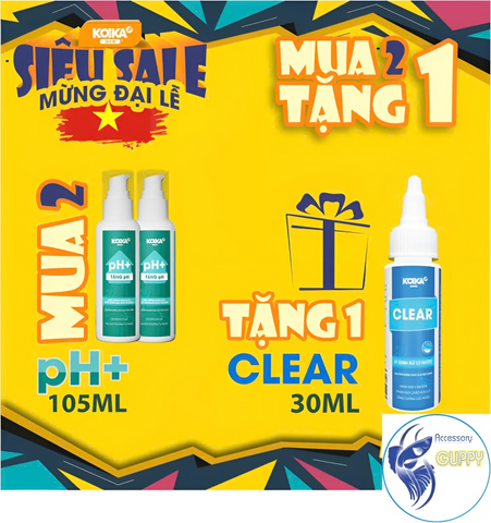 Men Vi Sinh KOIKA PH+ PH- 105ml - Điều Chỉnh Độ pH Tự Nhiên Cho Hồ Cá Cảnh - Hỗ Trợ Làm Trong Nước